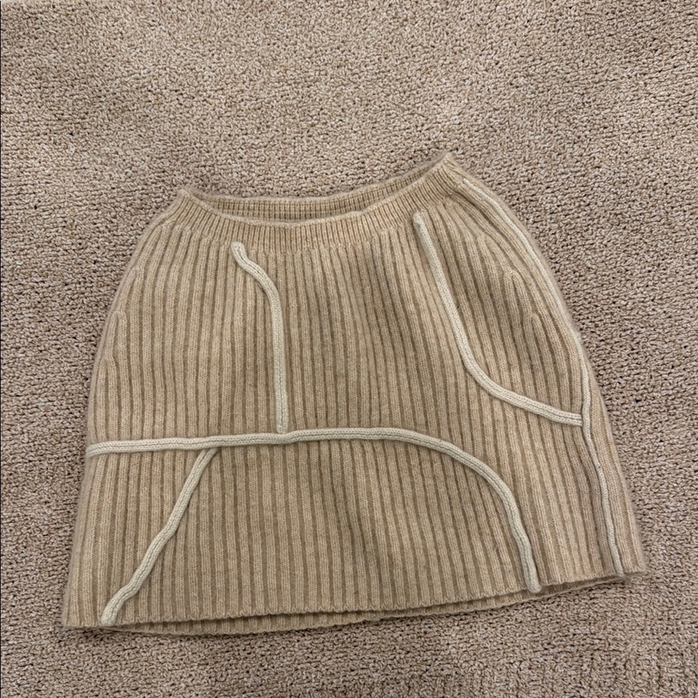 Danielle Guizio Tan Bubble Mini Skirt